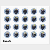 Sticker Rond Mûre sur fond pastel (Feuille)