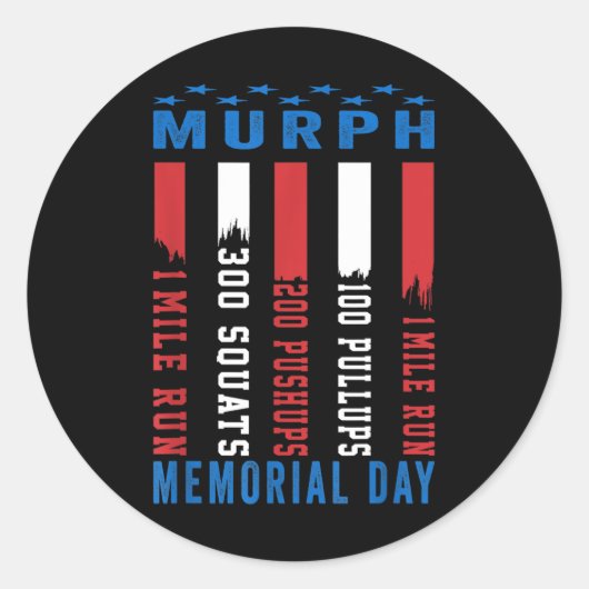 Sticker Rond Murph Challenge American Memorial Day Workout (Devant)