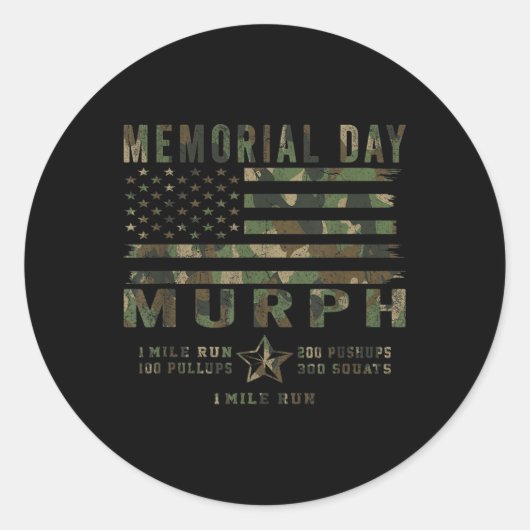 Sticker Rond Murph Challenge Memorial Day entraînement Gym Us (Devant)