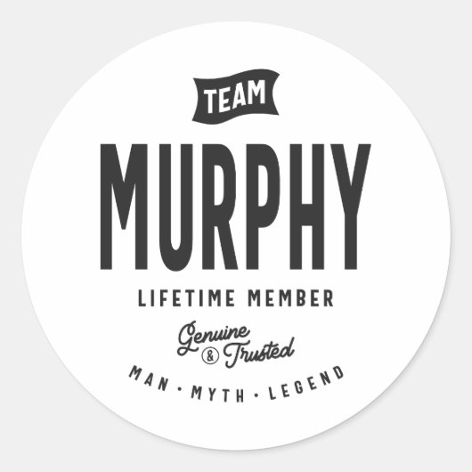 Sticker Rond Murphy Lifetime Membre Nom personnalisé Murphy (Devant)