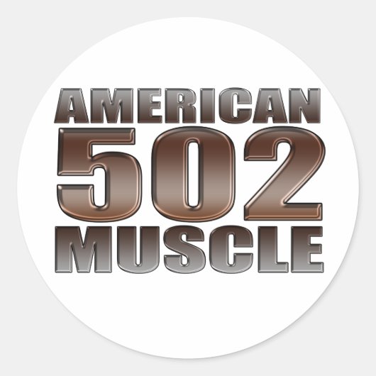 Sticker Rond muscle américain 502 chevy gros bloc moteur (Devant)
