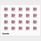 Sticker Rond Muscle classique américain (Feuille)