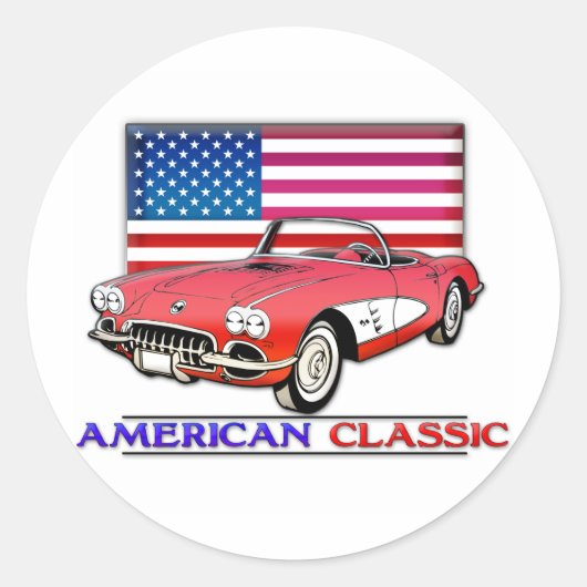 Sticker Rond Muscle classique américain (Devant)