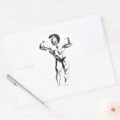 Sticker Rond Muscle spartiate (Enveloppe)