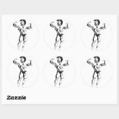 Sticker Rond Muscle spartiate (Feuille)