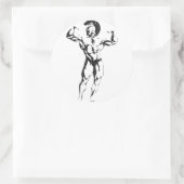 Sticker Rond Muscle spartiate (Sac)