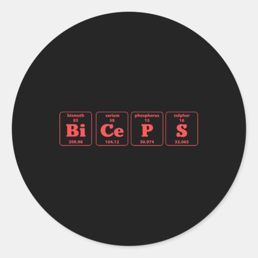 Sticker Rond Muscles de musculation de musculation de poids Bar (Devant)