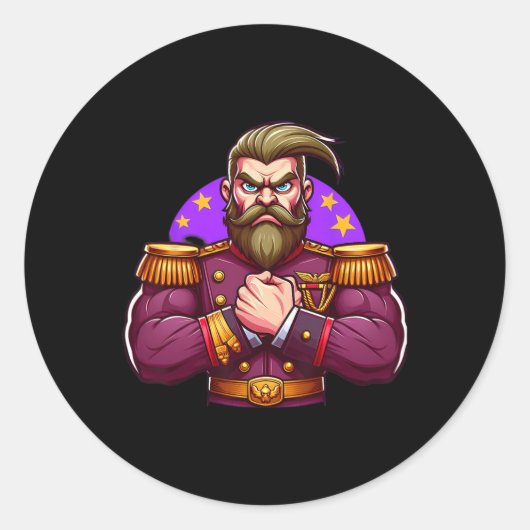 Sticker Rond Muscles Flexiques Généraux Ventilateurs Bodybuildi (Devant)