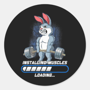 Sticker Rond Musculation en salle de sport Installation des mus
