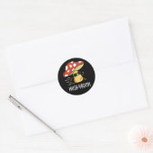 Sticker Rond Mush vroom Funny Fast Mushroom Pun Dark BG (Enveloppe)