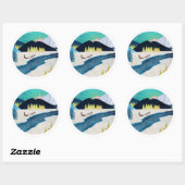 Sticker Rond Musher du matin (Feuille)