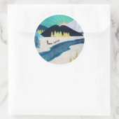 Sticker Rond Musher du matin (Sac)