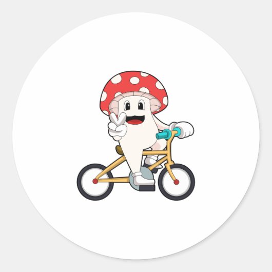 Sticker Rond Mushroom with Bicycle.PNG (Devant)