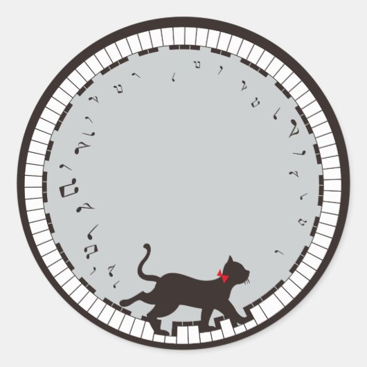 Sticker Rond Music Cat (Devant)