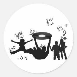 Sticker Rond Music Disco Danse du peuple