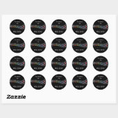 Sticker Rond Music Teacher bien fait Rainbow Notes récompense (Feuille)