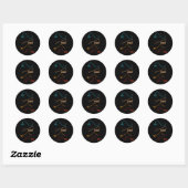 Sticker Rond Musicien analogique Waveform vintage (Feuille)