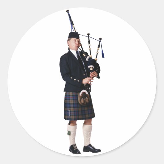 Sticker Rond Musicien Bagpipe (Devant)