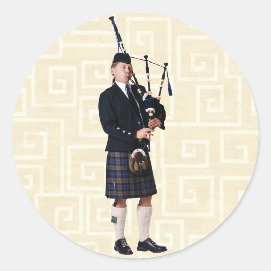 Sticker Rond Musicien Bagpipe (Devant)
