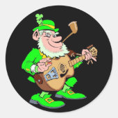 Sticker Rond Musicien Leprechaun (Devant)