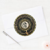 Sticker Rond Musicien Note de musique Commemorative Photo Gold (Enveloppe)