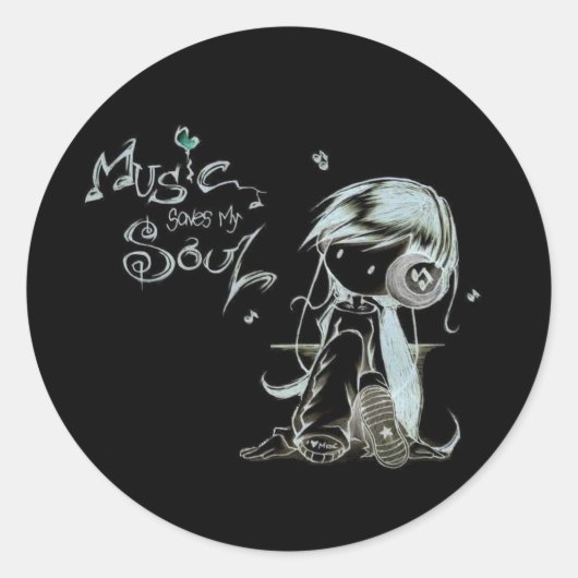 Sticker Rond musique (Devant)