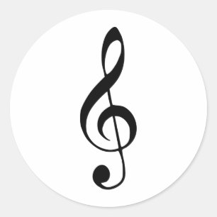 Sticker Rond musique à clé violon