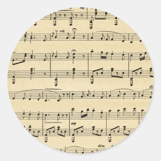 Sticker Rond Musique Antique Sheet (Devant)
