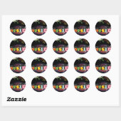 Sticker Rond Musique couleurs (Feuille)