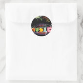 Sticker Rond Musique couleurs (Sac)