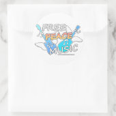 Sticker Rond Musique de la Paix Libre (Sac)