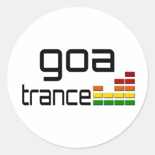 Sticker Rond Musique de transe de Goa avec l'égaliseur stéré