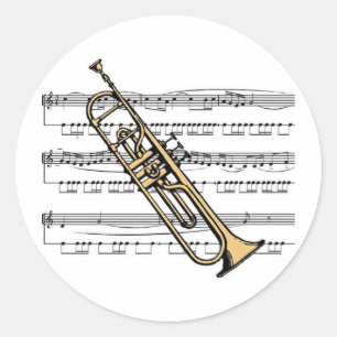 Sticker Rond Musique de trompette 11 B