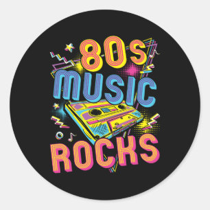 Sticker Rond Musique des années 80 Rock des années 80