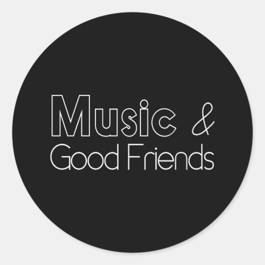 Sticker Rond Musique et bons amis (Devant)