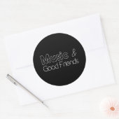 Sticker Rond Musique et bons amis (Enveloppe)