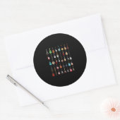 Sticker Rond Musique guitar (Enveloppe)