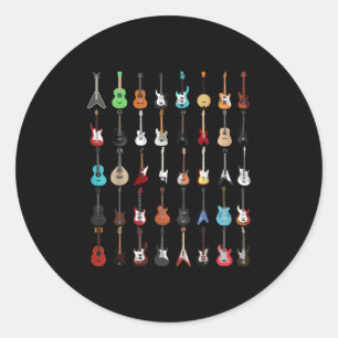 Sticker Rond Musique guitar