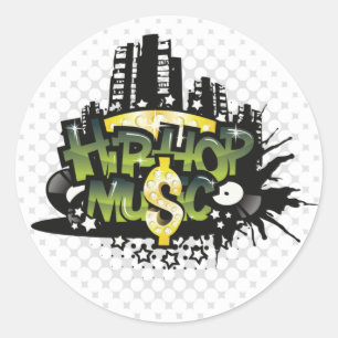 Sticker Rond Musique hip-hop   Cadeaux mignons