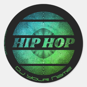Sticker Rond Musique Hip hop DJ Carte de visite