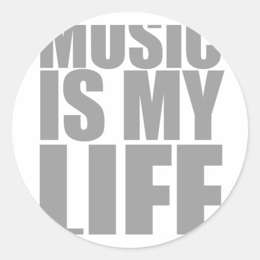 Sticker Rond Musique Is My Life - Emo Alternative Grunge Rock (Devant)