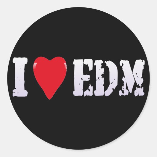 STICKER ROND MUSIQUE - J'AIME EDM (Devant)