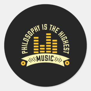 Sticker Rond Musique - La Philosophie Est La Musique La Plus Ha
