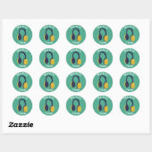 STICKER ROND MUSIQUE MIGNONNE LUNE DE MIEL (Feuille)