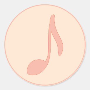 Sticker Rond Musique. Note A. Cadeau de musicien