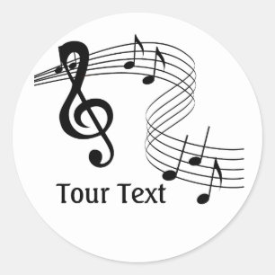 Sticker Rond Musique Partition Enseignant Musicien Compositeur 