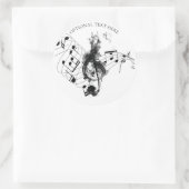 Sticker Rond Musique personnalisée Note noir et blanc (Sac)