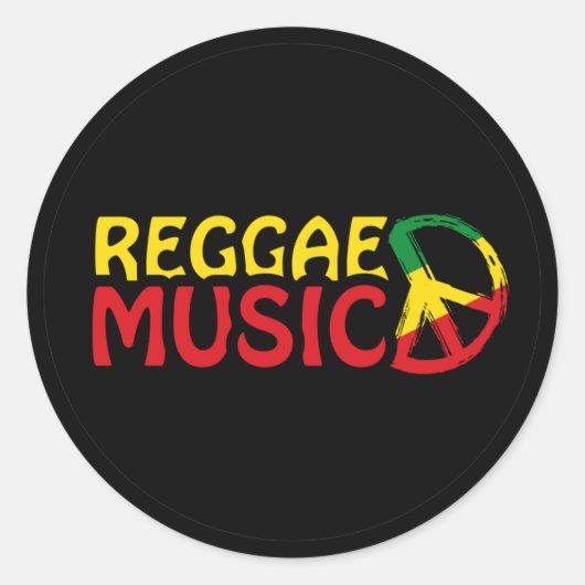 Sticker Rond Musique reggae - model2b-circle-black (Devant)