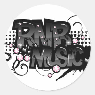 Sticker Rond Musique RNB