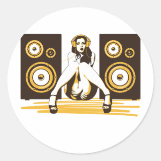Sticker Rond Musique S